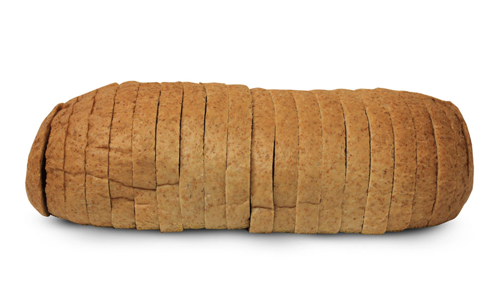Crusty 60% whole wheat loaf sliced