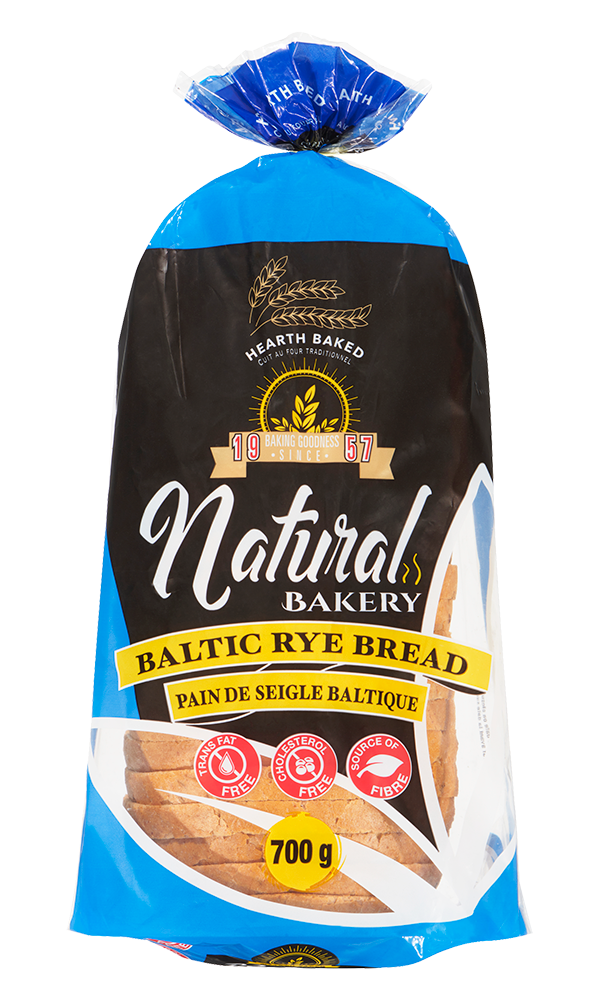 Baltic rye bread in labelled package